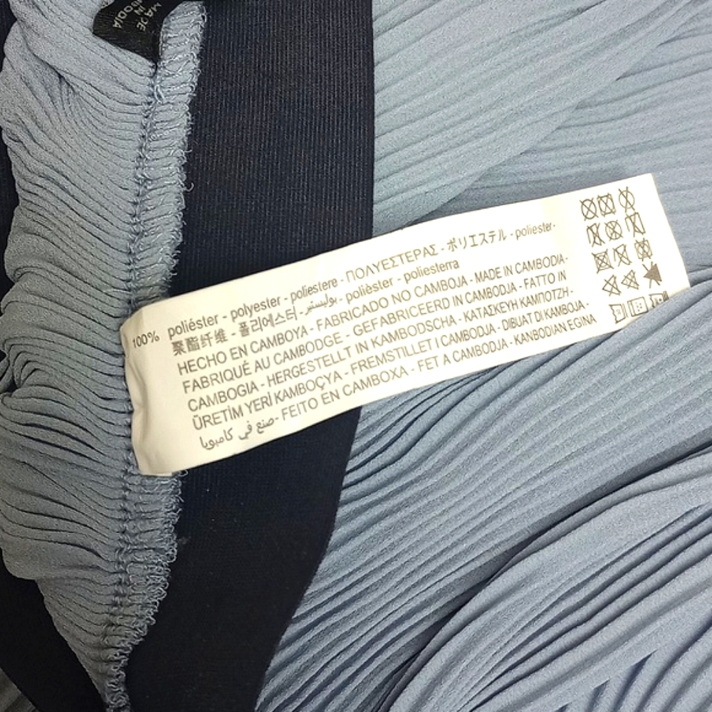 🆕 ZARA PLEATED CULOTTES TROUSERS LIGHT BLUE CROPPED PANTS WITH VELVET WAISTBAND - Picture 9 of 10